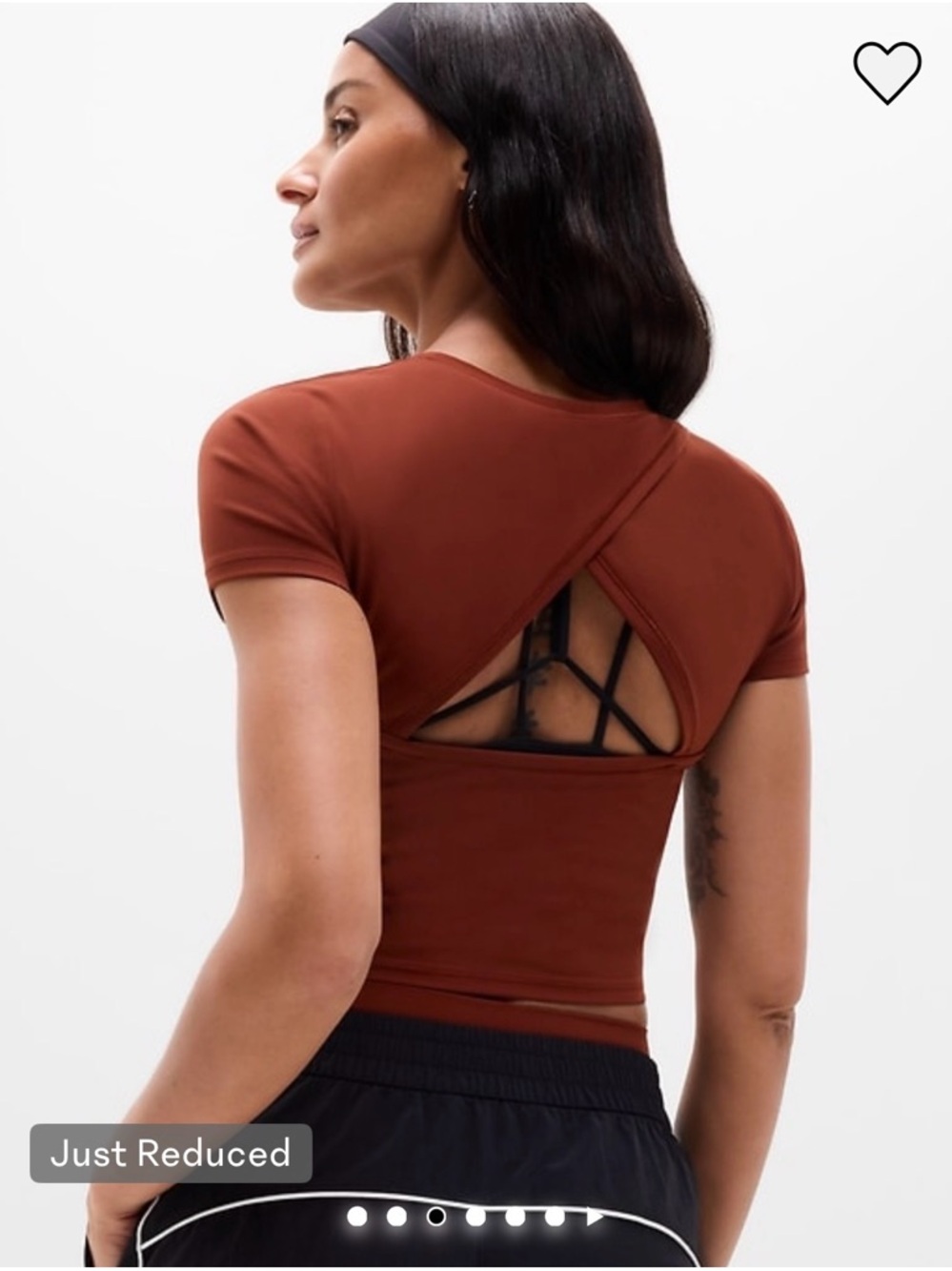 Athleta Transcend Open Back Tee in Red